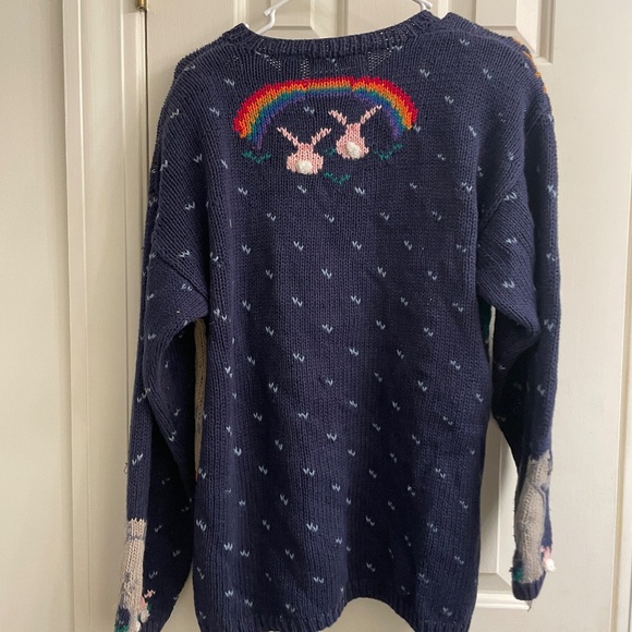 Vintage Signatures by Northern Isles Noah's Ark Navy Ugly Christmas Cardigan - Picture 3 of 9